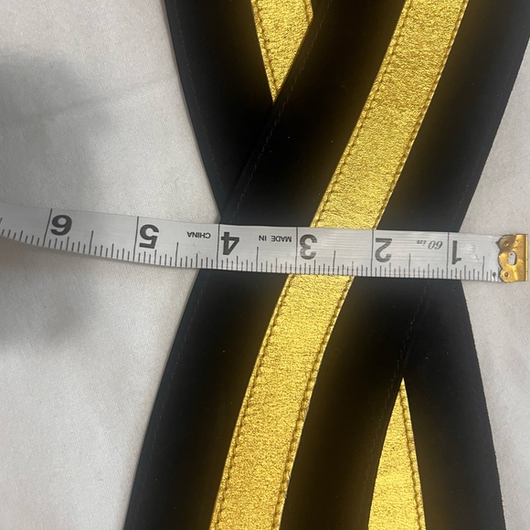 VINTAGE PALOMA PICASSO Wide Overlapping Cinch Belt- Black Velvet/Gold -NWOT SZ.M - Picture 7 of 13